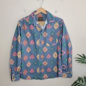 Ottway The Label | Riverston 80s Inspired Aztec Tribal Print Button Front Shirt